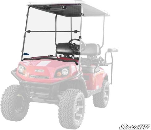 SuperATV Corsa Blue E-Z-GO Express S حاجب أمامي قابل للطي، 1/4 بوصة بولي كربونات مقاوم للخدش أقوى 250 مرة من الزجاج، محمي بطبقة صلبة بصرية XR، شفاف، بدون فتحة تهوية in Saudi Arabia