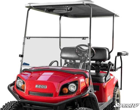 SuperATV Corsa Blue E-Z-GO Express S حاجب أمامي قابل للطي، 1/4 بوصة بولي كربونات مقاوم للخدش أقوى 250 مرة من الزجاج، محمي بطبقة صلبة بصرية XR، شفاف، بدون فتحة تهوية in Saudi Arabia