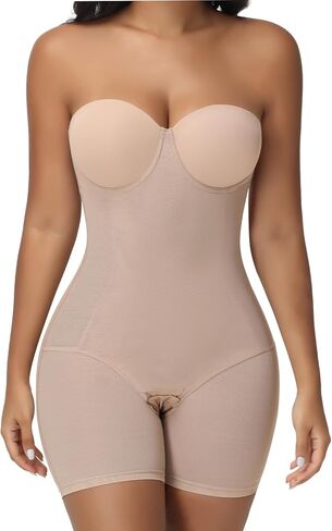 JOYSHAPER Strapless Shapewear for Women Tummy Control With Built In Bra Backless Bodysuit for Dress Butt Lifter Body Shaper in Saudi Arabia