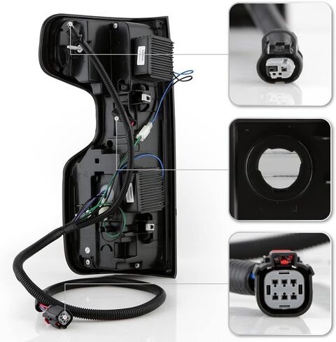 ACANII - For [Incandescent Model] 2019-2023 Chevy Silverado 1500 Black Smoked LED Tube Tail Lights Lamps Pair Left+Right in Saudi Arabia