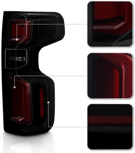 ACANII - For [Incandescent Model] 2019-2023 Chevy Silverado 1500 Black Smoked LED Tube Tail Lights Lamps Pair Left+Right in Saudi Arabia