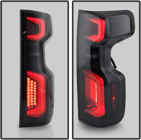 ACANII - For [Incandescent Model] 2019-2023 Chevy Silverado 1500 Black Smoked LED Tube Tail Lights Lamps Pair Left+Right in Saudi Arabia