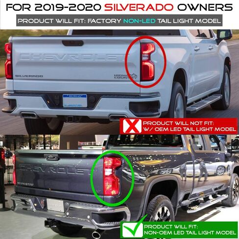 ACANII - For [Incandescent Model] 2019-2023 Chevy Silverado 1500 Black Smoked LED Tube Tail Lights Lamps Pair Left+Right in Saudi Arabia