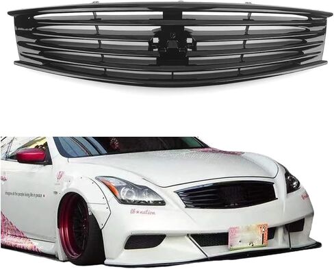 Front Grill Grille For Infiniti G37 2 Door Coupe 2008-2013 2011 2012 Glossy Black in Saudi Arabia