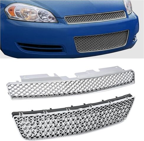 المصد الأمامي KUAFU العلوي + الشواية السفلية المتوافقة مع غطاء محرك السيارة تشيفي إمبالا 2006-2016، غطاء حماية فضي in Kuwait