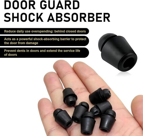 10 PCS Universal Car Door Bumper Guards, Rubber Door Shock Absorbers, Black in Saudi Arabia