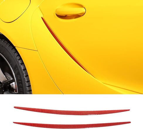 غطاء فتحة تهوية الباب من ألياف الكربون الحقيقية من Daeiclru مناسب لـ Toyot@ Supra GR A90 A91 MK5 2019-2022، ملحقات ملصق غطاء أخدود باب السيارة (أسود) in Saudi Arabia