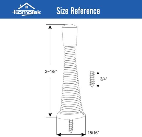 HOMOTEK 12 Pack Spring Door Stopper with Rubber Bumper Satin Nickel 3-1/8" Flexible Spring Heavy Duty Wall Door Stop Low Mounted Door Bumper for Home (Satin Nickel-Upgrade) in Saudi Arabia