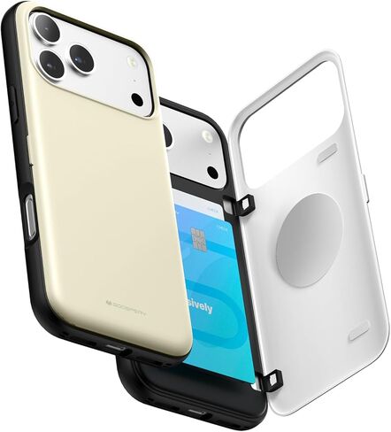 ممتص الصدمات للباب المغناطيسي من GOOSPERY متوافق مع حافظة iPhone 15، محفظة حامل للبطاقات سهلة الإغلاق التلقائي بمغناطيس وغطاء خلفي قوي للهاتف بطبقة مزدوجة - أزرق داكن in Kuwait