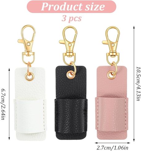 Bremorou 3 Pcs Pen Holder for Lanyard PU Leather Anti-Lost Lanyard Pen Clip Retractable Pens Holder Clip Keychain Portable Pouch Pocket Pens Holders for Pencil Badges Clipboard Nurses Office School in Saudi Arabia