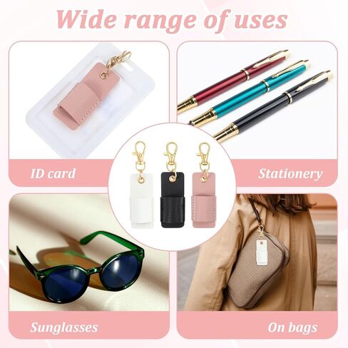 Bremorou 3 Pcs Pen Holder for Lanyard PU Leather Anti-Lost Lanyard Pen Clip Retractable Pens Holder Clip Keychain Portable Pouch Pocket Pens Holders for Pencil Badges Clipboard Nurses Office School in Saudi Arabia