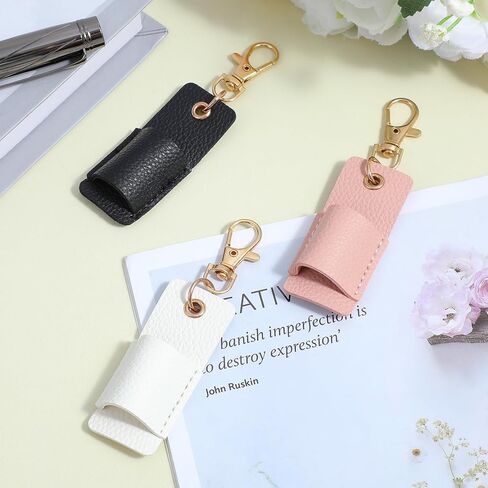 Bremorou 3 Pcs Pen Holder for Lanyard PU Leather Anti-Lost Lanyard Pen Clip Retractable Pens Holder Clip Keychain Portable Pouch Pocket Pens Holders for Pencil Badges Clipboard Nurses Office School in Saudi Arabia