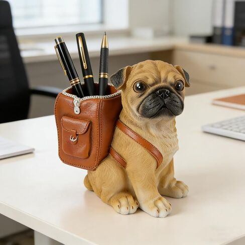 Funny Dog Pen Holder, Pencil Holder for Desk, Pug Gifts for Women Men, Cute Desk Pen Organizer for Home Office School Decoration in Saudi Arabia