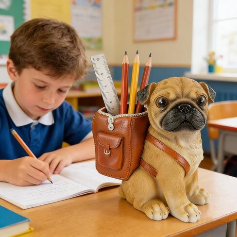 Funny Dog Pen Holder, Pencil Holder for Desk, Pug Gifts for Women Men, Cute Desk Pen Organizer for Home Office School Decoration in Saudi Arabia