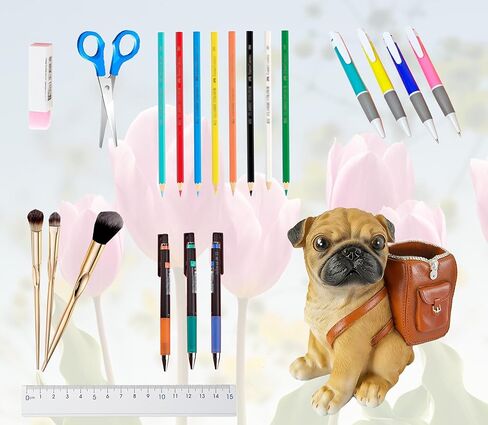 Funny Dog Pen Holder, Pencil Holder for Desk, Pug Gifts for Women Men, Cute Desk Pen Organizer for Home Office School Decoration in Saudi Arabia