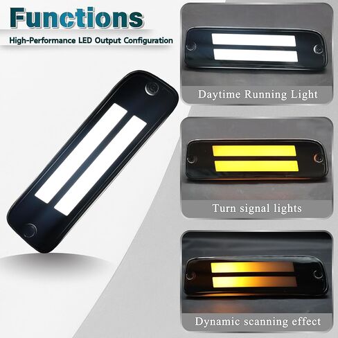LED المصد الأمامي مصابيح العلامات الجانبية DRL العنبر متتابعة بدوره إشارة مصابيح الضباب ميزة الضوء عدة لتويوتا تاكوما 4WD 1995-1997 | 2WD 1995-2000 استبدال OEM TO2531122 TO2530122 in Saudi Arabia