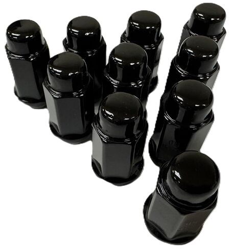eCustomrim 10-Pack Black Solid 1/2 Inch Lug Nuts for Trailer Wheels Acorn Bulge Style 1/2-20 Thread in Saudi Arabia
