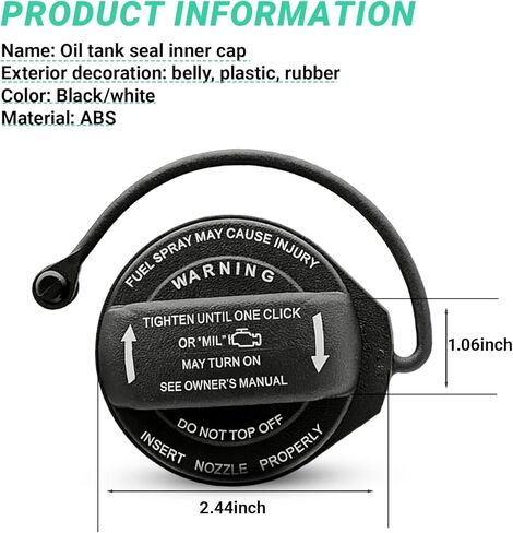 Car Fuel Tank Cap, Fuel Filler Cap Replacement Parts 5C0201550T 5Q0201550L, 2.44" Tight Fitting Sealing Leak-Proof Protector, Compatible with Volkswagen Audi in Kuwait