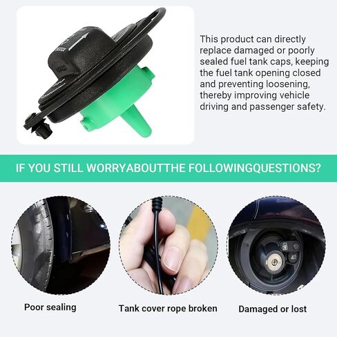 Car Fuel Tank Cap, Fuel Filler Cap Replacement Parts 5C0201550T 5Q0201550L, 2.44" Tight Fitting Sealing Leak-Proof Protector, Compatible with Volkswagen Audi in Kuwait