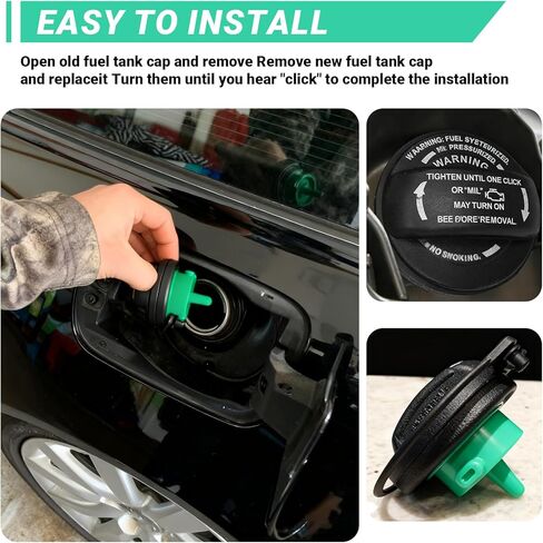 Car Fuel Tank Cap, Fuel Filler Cap Replacement Parts 5C0201550T 5Q0201550L, 2.44" Tight Fitting Sealing Leak-Proof Protector, Compatible with Volkswagen Audi in Kuwait