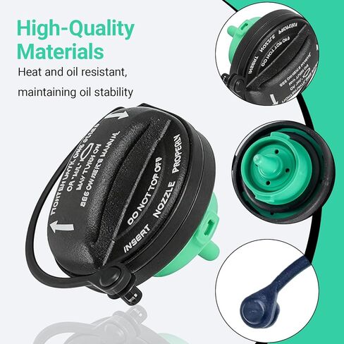 Car Fuel Tank Cap, Fuel Filler Cap Replacement Parts 5C0201550T 5Q0201550L, 2.44" Tight Fitting Sealing Leak-Proof Protector, Compatible with Volkswagen Audi in Kuwait