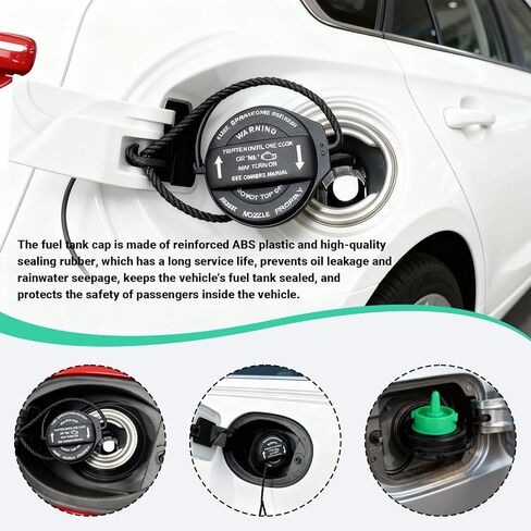 Car Fuel Tank Cap, Fuel Filler Cap Replacement Parts 5C0201550T 5Q0201550L, 2.44" Tight Fitting Sealing Leak-Proof Protector, Compatible with Volkswagen Audi in Kuwait