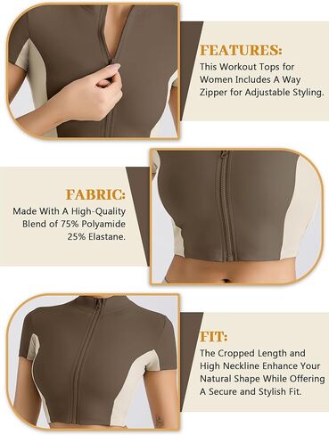 Women Comfortable Breathable Workout T-Shirt for Yoga Running Gym Fitness(Brown,Small) in Saudi Arabia