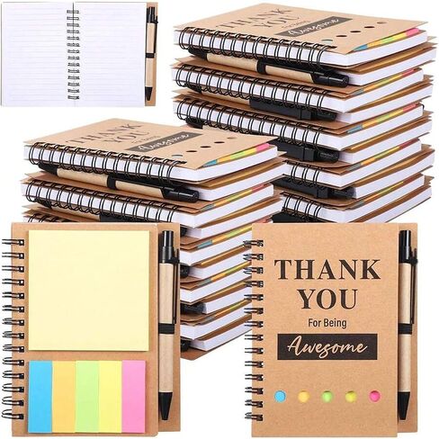 1PC Notebook And Memo Book Set With Memo And Pen, Kraft Paper Cover, Office/School/Gift Appreciation Supplies, Suitable As Gifts For Employees/Colleagues/Teachers/Parents in Saudi Arabia