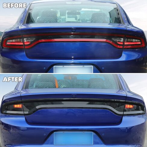 Tail Light Taillight & Wheel Eyebrow Lamp Trim Cover Kit 6Pcs Compatible with 2015-2025 Dodge Charger (Smoke Black) in Saudi Arabia