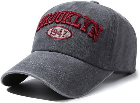 Brooklyn Hat for Men and Women Washed Cotton Adjustable Embroidery Baseball Cap in Saudi Arabia