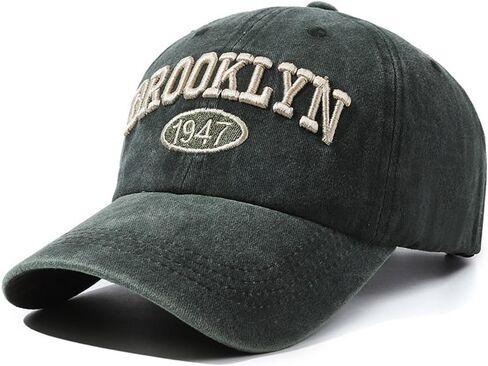Brooklyn Hat for Men and Women Washed Cotton Adjustable Embroidery Baseball Cap in Saudi Arabia