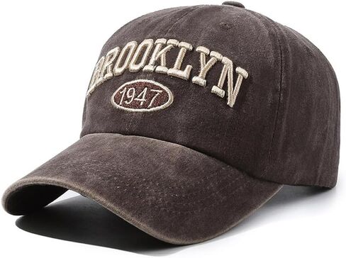 Brooklyn Hat for Men and Women Washed Cotton Adjustable Embroidery Baseball Cap in Saudi Arabia