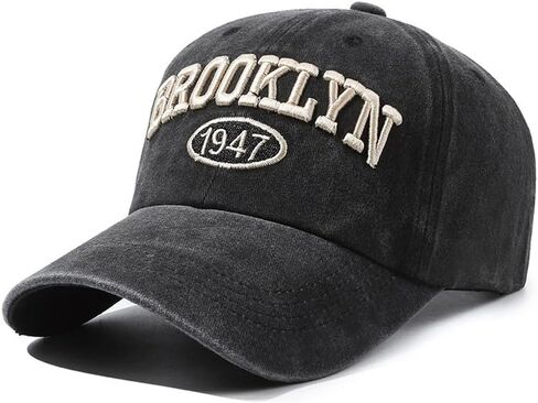 Brooklyn Hat for Men and Women Washed Cotton Adjustable Embroidery Baseball Cap in Saudi Arabia