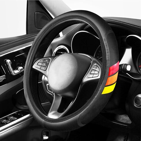 غطاء عجلة القيادة YOSRTER لسيارة Toyota Tacoma 4Runner Tundra TRD Camry Rav4 أغطية عجلة جلدية مضادة للانزلاق لملحقات عجلة القيادة Toyota متوافقة مع 14-15 بوصة (أبيض/أزرق/أزرق داكن) in Kuwait