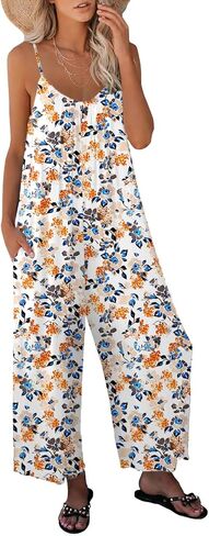 بدلة نسائية صيفية غير رسمية بدون أكمام بحمالات رفيعة بوهو واسعة الأرجل ثوب فضفاض أنيق موضة 2025 ملابس عصرية in Kuwait