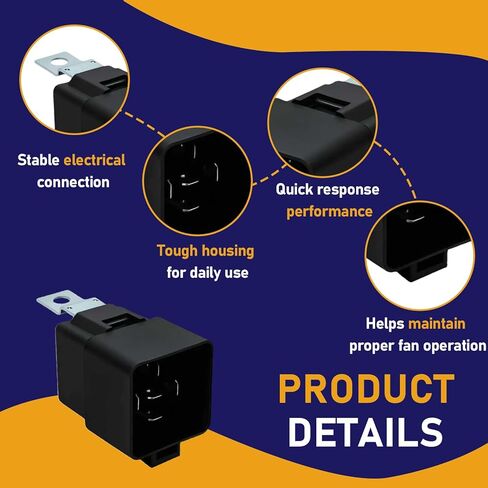 2-Pack Engine Cooling Fan Motor Relay Compatible with Jeep Wrangler 2009–2016, Replaces 56055667AA 56055667AB, Cooling Fan Relay Replacement in Kuwait