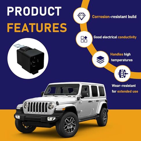 2-Pack Engine Cooling Fan Motor Relay Compatible with Jeep Wrangler 2009–2016, Replaces 56055667AA 56055667AB, Cooling Fan Relay Replacement in Kuwait