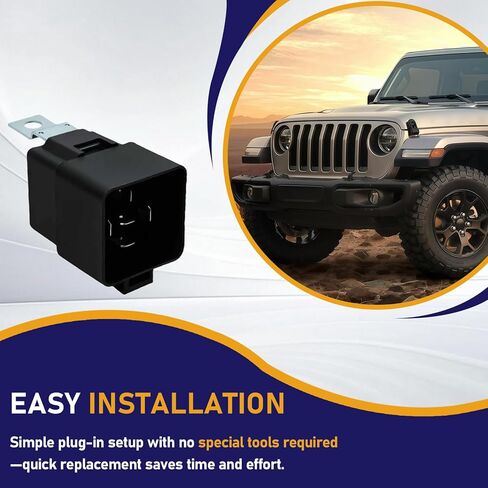 2-Pack Engine Cooling Fan Motor Relay Compatible with Jeep Wrangler 2009–2016, Replaces 56055667AA 56055667AB, Cooling Fan Relay Replacement in Kuwait