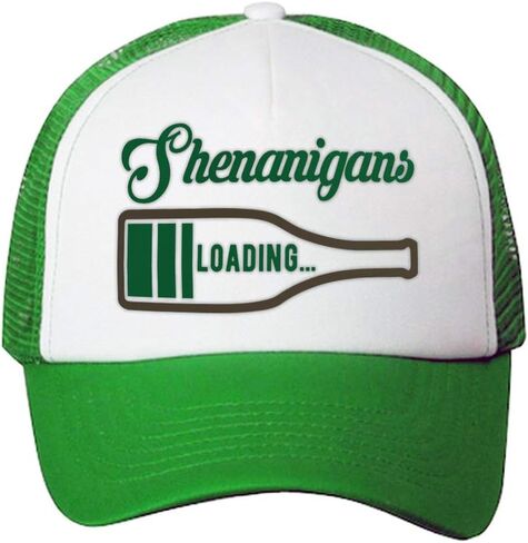 Trucker Hat Shenanigans Irish St Patrick's Patty Clover Polyester Snapback Baseball Cap for Men & Women Kelly Green 1 Size in Kuwait