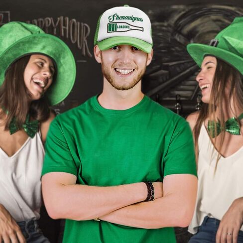 Trucker Hat Shenanigans Irish St Patrick's Patty Clover Polyester Snapback Baseball Cap for Men & Women Kelly Green 1 Size in Kuwait