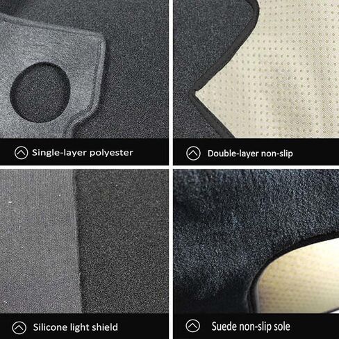 حصيرة لوحة القيادة المطورة لسيارة Toyota Sienna 2015-2020 من البوليستر، حصيرة لوحة القيادة غير قابلة للانزلاق، غطاء عاكس للزجاج الأمامي، ملحقات داخلية باللون الأسود in Kuwait