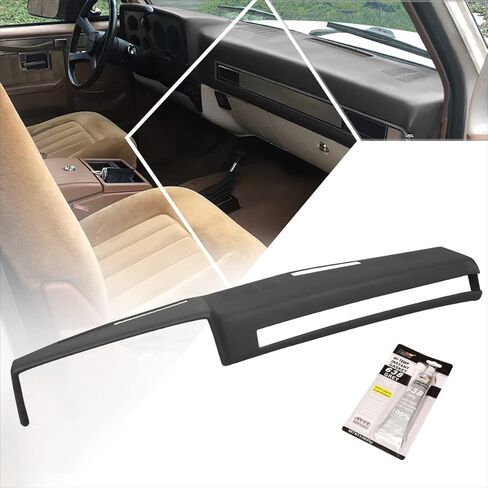 Front Molded Dash Board Cover Cap Overlay Compatible with 81-91 Chevy GMC C/K/R/V Series,Black in Saudi Arabia