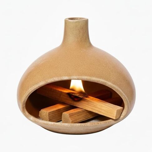 Terracotta Palo Santo Holder – Mini Chiminea Style Incense Burner for Yoga & Meditation Spaces (Dark Brown) in Saudi Arabia