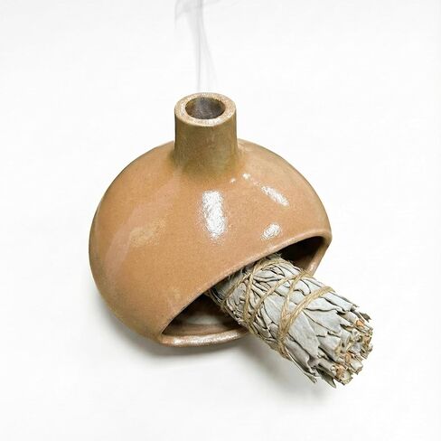 Terracotta Palo Santo Holder – Mini Chiminea Style Incense Burner for Yoga & Meditation Spaces (Dark Brown) in Saudi Arabia