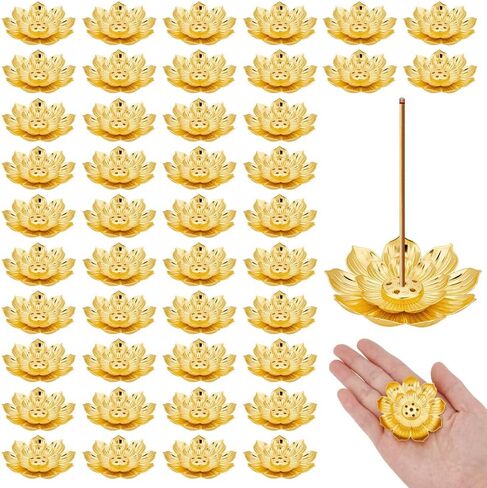 60Pcs Incense Holder, Incense Burner Cone Burner Ash Catcher Lotus Incense Stick Holder Vintage Flower Shaped Multihole Holders for Home Fragrance Decor Sauna Yoga SPA Bedroom Christmas in Saudi Arabia