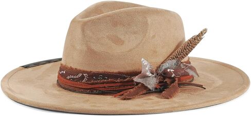 Brim Fedora Hat for Men Women Felt Handmade Boho Western Suede Panama Hats M-L in Saudi Arabia