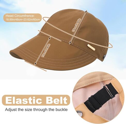 4 قطع UPF 50 + قبعة نسائية للشمس حماية من الأشعة فوق البنفسجية قبعة واسعة الحافة قابلة للتعديل على شكل ذيل حصان قابلة للتنفس للمشي لمسافات طويلة وصيد الأسماك والجري والرياضة والجولف ومتعددة in Kuwait
