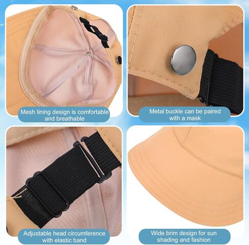 4 قطع UPF 50 + قبعة نسائية للشمس حماية من الأشعة فوق البنفسجية قبعة واسعة الحافة قابلة للتعديل على شكل ذيل حصان قابلة للتنفس للمشي لمسافات طويلة وصيد الأسماك والجري والرياضة والجولف ومتعددة in Kuwait