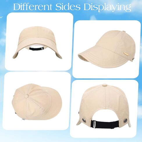 4 قطع UPF 50 + قبعة نسائية للشمس حماية من الأشعة فوق البنفسجية قبعة واسعة الحافة قابلة للتعديل على شكل ذيل حصان قابلة للتنفس للمشي لمسافات طويلة وصيد الأسماك والجري والرياضة والجولف ومتعددة in Kuwait