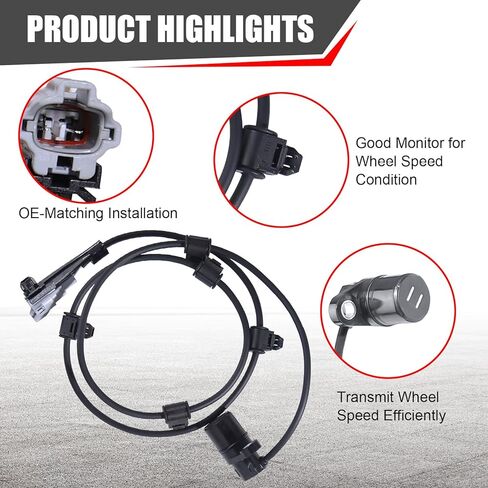 4Pcs ABS Wheel Speed Sensor Fit for 2001-2007 for Toyota Sequoia Rear Left Rear Right Front Left Front Right ABS Sensors Replace 895420C010 895430C010 895450C010 895460C010 in Kuwait